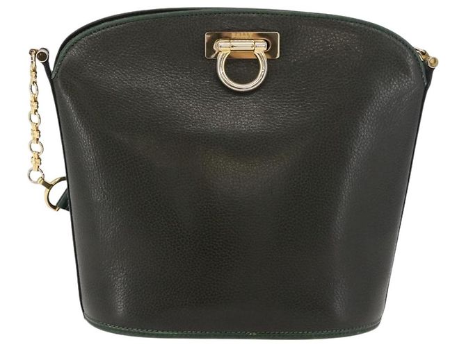 BALLY Borsa a Spalla in Pelle Verde Oro Auth YKZ1255 D'oro - vista 13