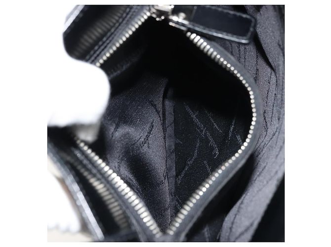 Borsa Tote Gancini in pelle nera e argento di Salvatore Ferragamo Auth 176582 Nero - vista 22