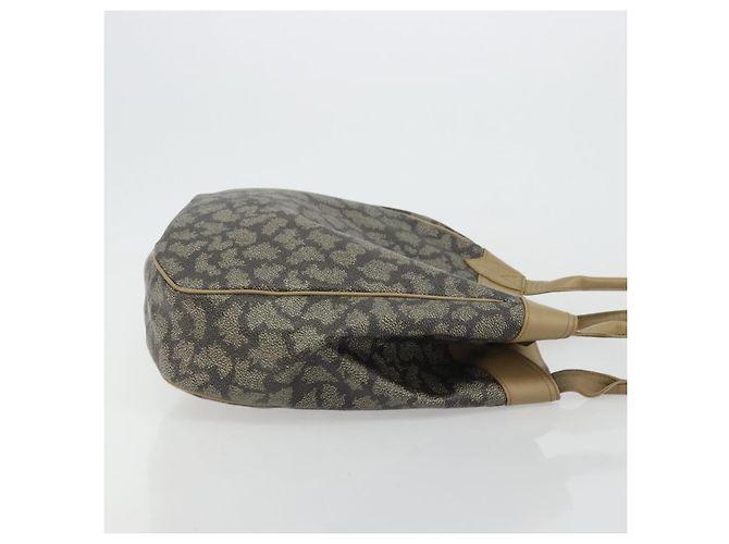SAINT LAURENT Borsa a Spalla in Tela PVC Grigia Auth 176612 Marrone - vista 3