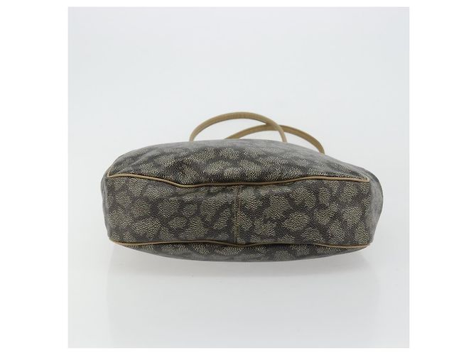 SAINT LAURENT Borsa a Spalla in Tela PVC Grigia Auth 176612 Marrone - vista 5