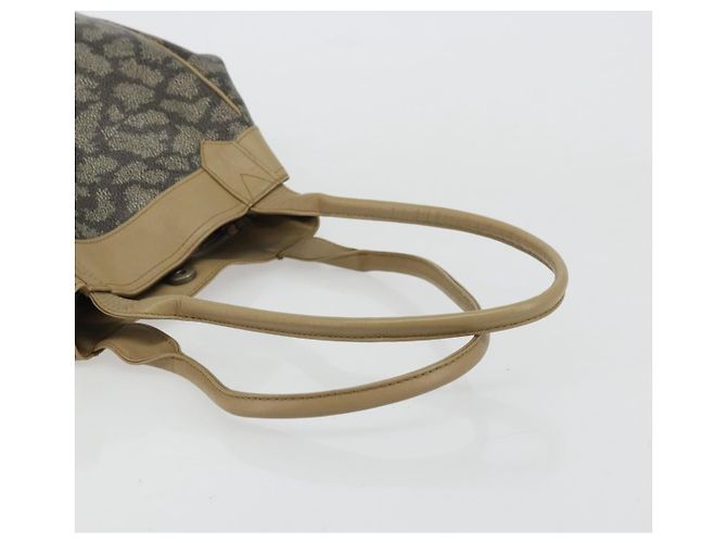 SAINT LAURENT Borsa a Spalla in Tela PVC Grigia Auth 176612 Marrone - vista 7