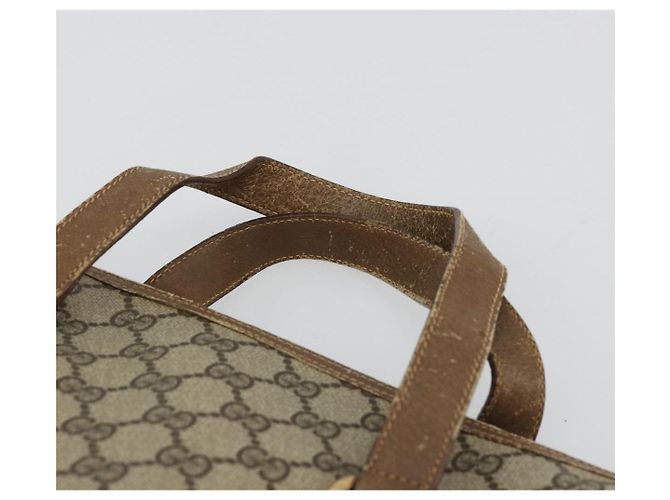 Borsa Gucci GG Supreme Web Sherry Line PVC Beige Oro 41 02 039 Auth YKZ1091 D'oro - vista 14