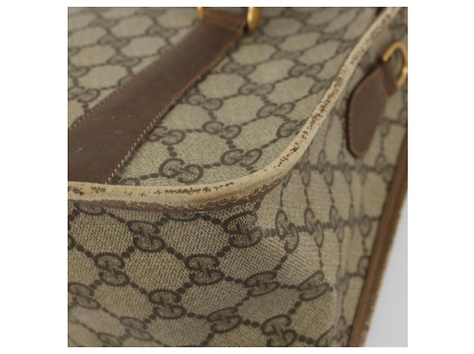 Borsa Gucci GG Supreme Web Sherry Line PVC Beige Oro 41 02 039 Auth YKZ1091 D'oro - vista 16