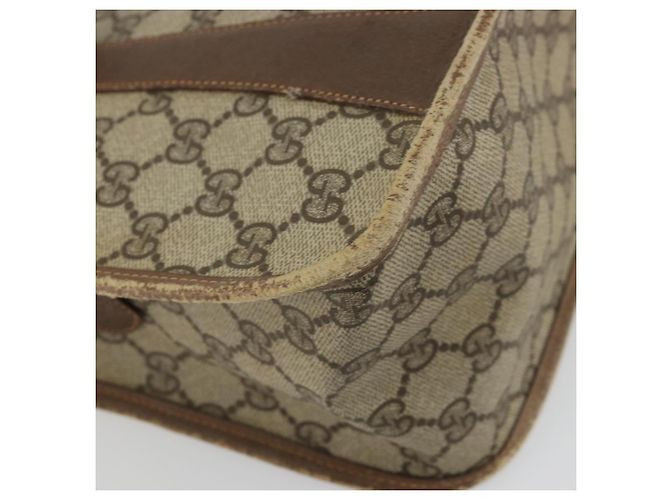 Borsa Gucci GG Supreme Web Sherry Line PVC Beige Oro 41 02 039 Auth YKZ1091 D'oro - vista 17