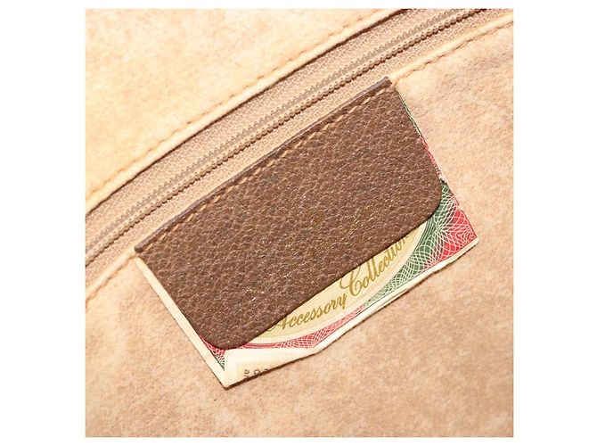 Borsa Gucci GG Supreme Web Sherry Line PVC Beige Oro 41 02 039 Auth YKZ1091 D'oro - vista 18