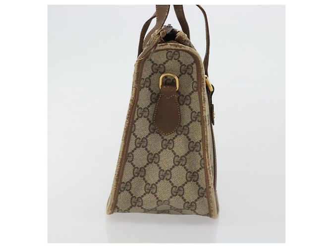 Borsa Gucci GG Supreme Web Sherry Line PVC Beige Oro 41 02 039 Auth YKZ1091 D'oro - vista 4