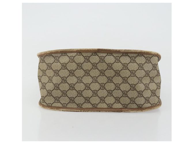 Borsa Gucci GG Supreme Web Sherry Line PVC Beige Oro 41 02 039 Auth YKZ1091 D'oro - vista 5