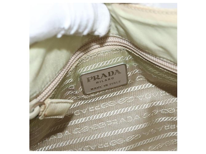 PRADA Borsa a mano in nylon avorio argento Auth 175397 Crudo - vista 10