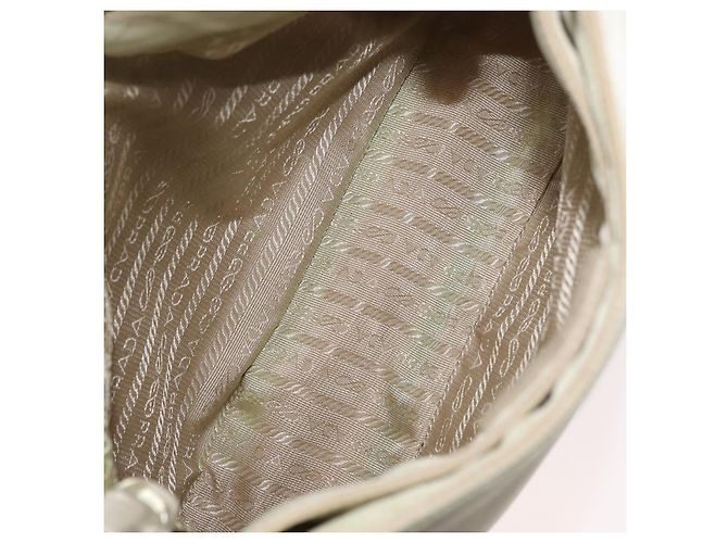 PRADA Borsa a mano in nylon avorio argento Auth 175397 Crudo - vista 11