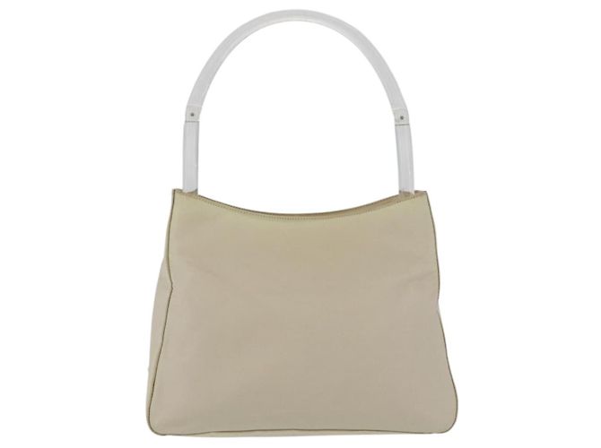 PRADA Borsa a mano in nylon avorio argento Auth 175397 Crudo - vista 13