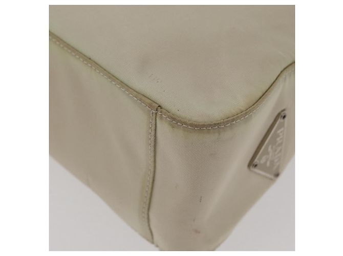 PRADA Borsa a mano in nylon avorio argento Auth 175397 Crudo - vista 16