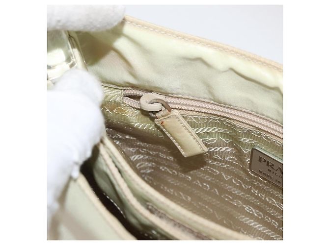 PRADA Borsa a mano in nylon avorio argento Auth 175397 Crudo - vista 22