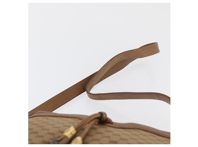 Gucci Borsa a spalla Micro GG Supreme PVC Beige Oro Auth 175309 D'oro - vista 14