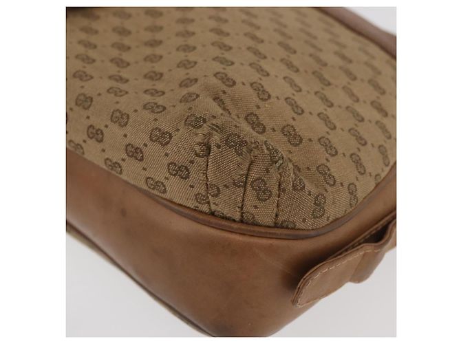 Gucci Borsa a spalla Micro GG Supreme PVC Beige Oro Auth 175309 D'oro - vista 15