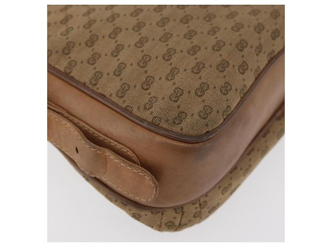Gucci Borsa a spalla Micro GG Supreme PVC Beige Oro Auth 175309 D'oro - vista 16