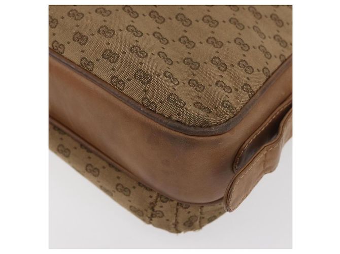 Gucci Borsa a spalla Micro GG Supreme PVC Beige Oro Auth 175309 D'oro - vista 17