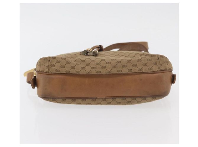 Gucci Borsa a spalla Micro GG Supreme PVC Beige Oro Auth 175309 D'oro - vista 5