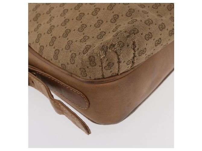 Gucci Borsa a spalla Micro GG Supreme PVC Beige Oro Auth 175309 D'oro - vista 8