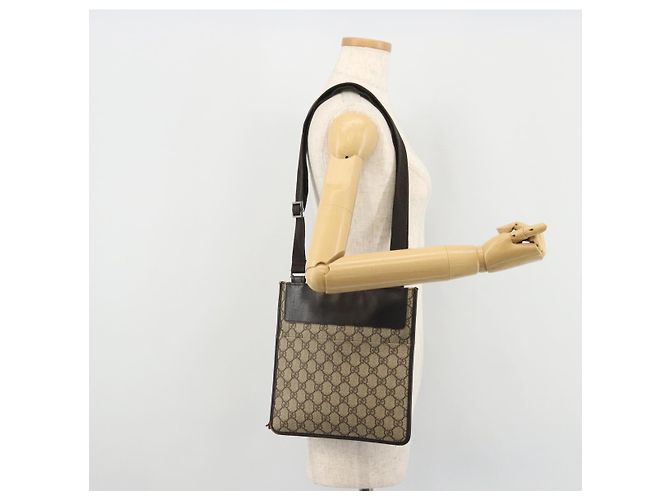 Bolso de Hombro GG Canvas Gucci PVC Beige Plata 27639 Auth yk20236 - vista 23