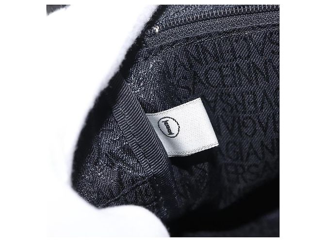 Borsa a vita Gianni Versace in nylon nero e argento Auth BA12122A - vista 12