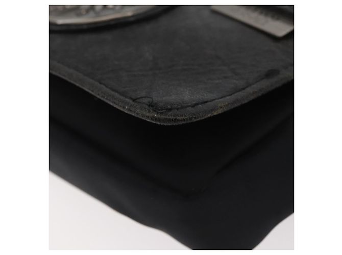 Borsa a vita Gianni Versace in nylon nero e argento Auth BA12122A - vista 15