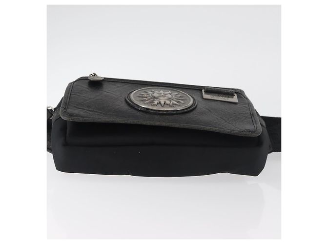 Borsa a vita Gianni Versace in nylon nero e argento Auth BA12122A - vista 5