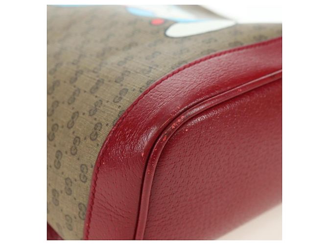 Gucci Zaino Doraemon Micro GG Supreme in PVC beige e oro 647816 Auth YKZ1360M D'oro - vista 16