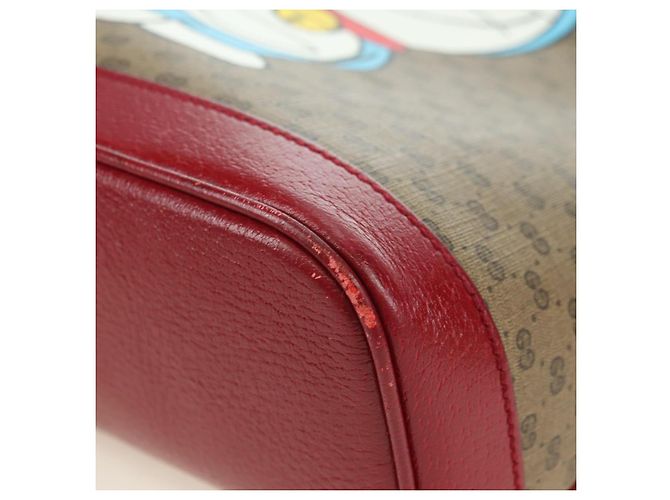 Gucci Zaino Doraemon Micro GG Supreme in PVC beige e oro 647816 Auth YKZ1360M D'oro - vista 17