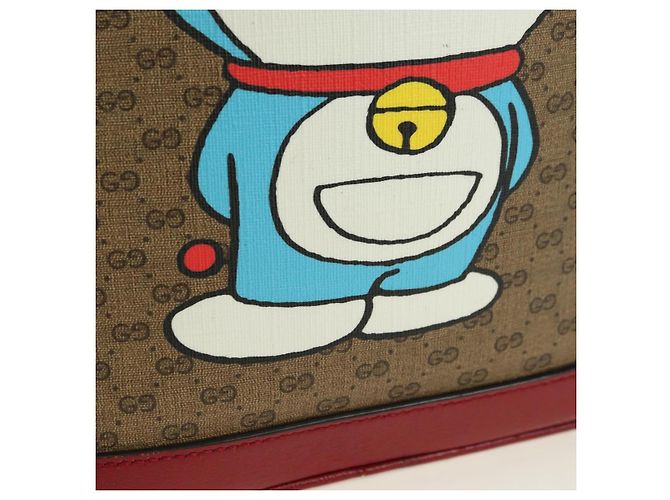 Gucci Zaino Doraemon Micro GG Supreme in PVC beige e oro 647816 Auth YKZ1360M D'oro - vista 20