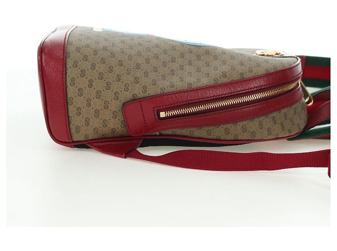 Gucci Zaino Doraemon Micro GG Supreme in PVC beige e oro 647816 Auth YKZ1360M D'oro - vista 4
