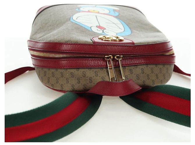 Gucci Zaino Doraemon Micro GG Supreme in PVC beige e oro 647816 Auth YKZ1360M D'oro - vista 6