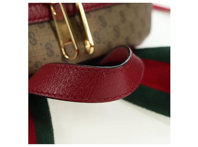 Gucci Zaino Doraemon Micro GG Supreme in PVC beige e oro 647816 Auth YKZ1360M D'oro - vista 7
