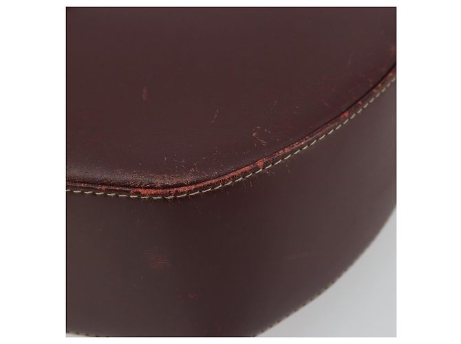 CARTIER Borsa a Spalla Must Line Pelle Bordeaux Oro Auth 175174 D'oro Bordò - vista 10