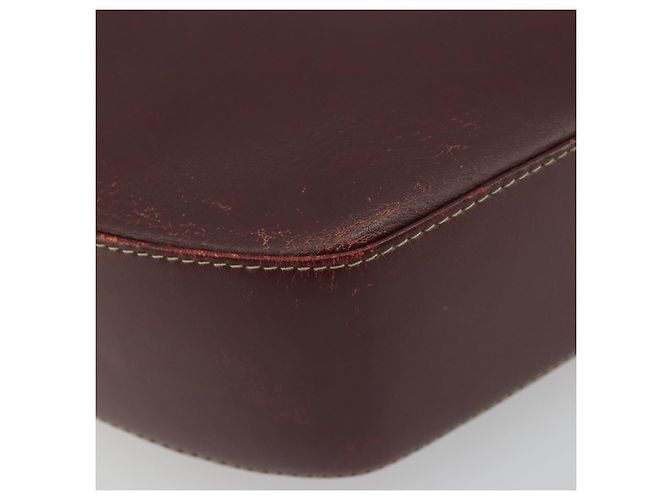 CARTIER Borsa a Spalla Must Line Pelle Bordeaux Oro Auth 175174 D'oro Bordò - vista 11