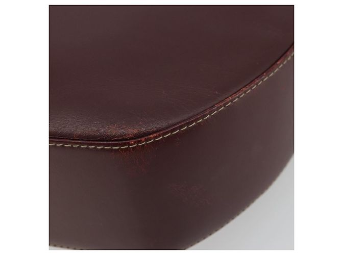CARTIER Borsa a Spalla Must Line Pelle Bordeaux Oro Auth 175174 D'oro Bordò - vista 12