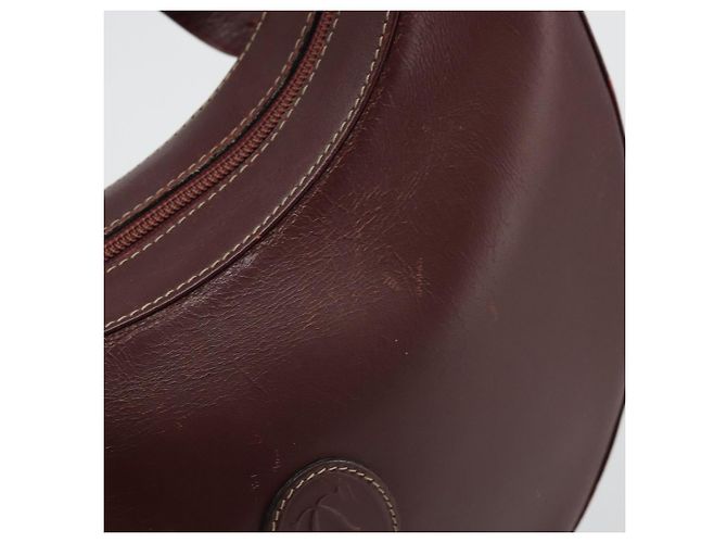 CARTIER Borsa a Spalla Must Line Pelle Bordeaux Oro Auth 175174 D'oro Bordò - vista 15