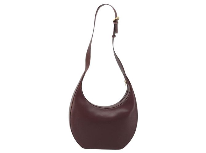 CARTIER Borsa a Spalla Must Line Pelle Bordeaux Oro Auth 175174 D'oro Bordò - vista 3
