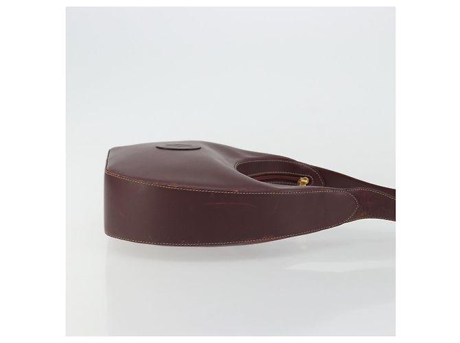CARTIER Borsa a Spalla Must Line Pelle Bordeaux Oro Auth 175174 D'oro Bordò - vista 4
