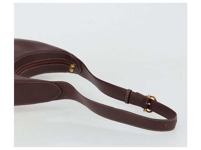CARTIER Borsa a Spalla Must Line Pelle Bordeaux Oro Auth 175174 D'oro Bordò - vista 7