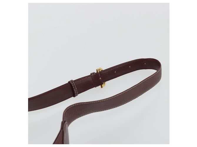 CARTIER Borsa a Spalla Must Line Pelle Bordeaux Oro Auth 175174 D'oro Bordò - vista 8