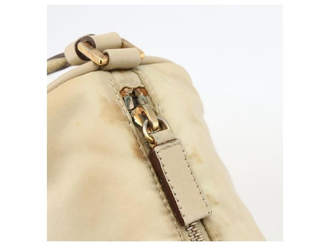 Borsa a Spalla PRADA Nylon Beige Oro Auth 175188 D'oro - vista 10