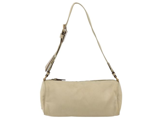 Borsa a Spalla PRADA Nylon Beige Oro Auth 175188 D'oro - vista 13