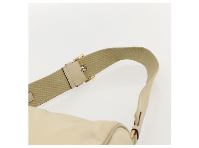 Borsa a Spalla PRADA Nylon Beige Oro Auth 175188 D'oro - vista 14