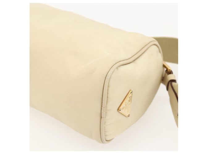 Borsa a Spalla PRADA Nylon Beige Oro Auth 175188 D'oro - vista 17