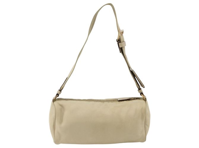 Borsa a Spalla PRADA Nylon Beige Oro Auth 175188 D'oro - vista 2