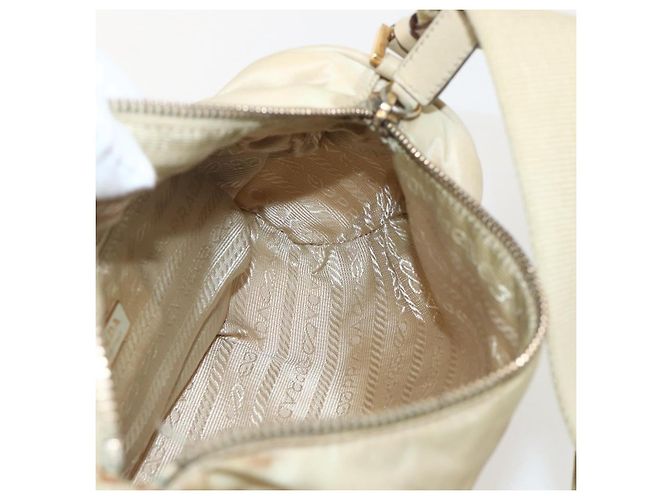 Borsa a Spalla PRADA Nylon Beige Oro Auth 175188 D'oro - vista 20
