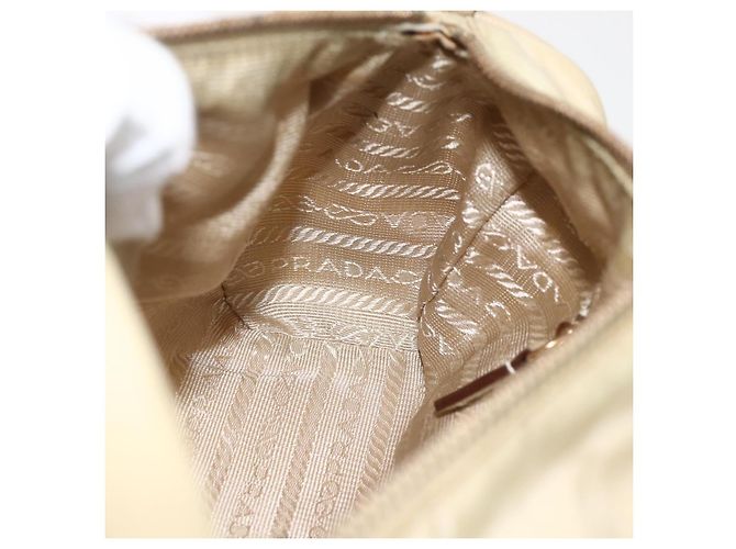 Borsa a Spalla PRADA Nylon Beige Oro Auth 175188 D'oro - vista 21