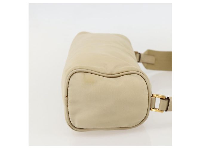 Borsa a Spalla PRADA Nylon Beige Oro Auth 175188 D'oro - vista 4