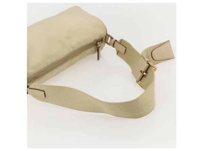 Borsa a Spalla PRADA Nylon Beige Oro Auth 175188 D'oro - vista 7