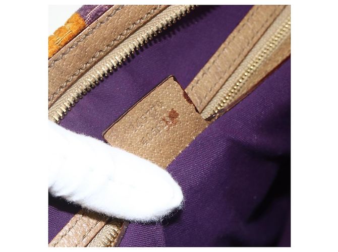 Gucci Borsa Boston Horsebit in velluto oro beige 145770 Auth 176490V D'oro - vista 11